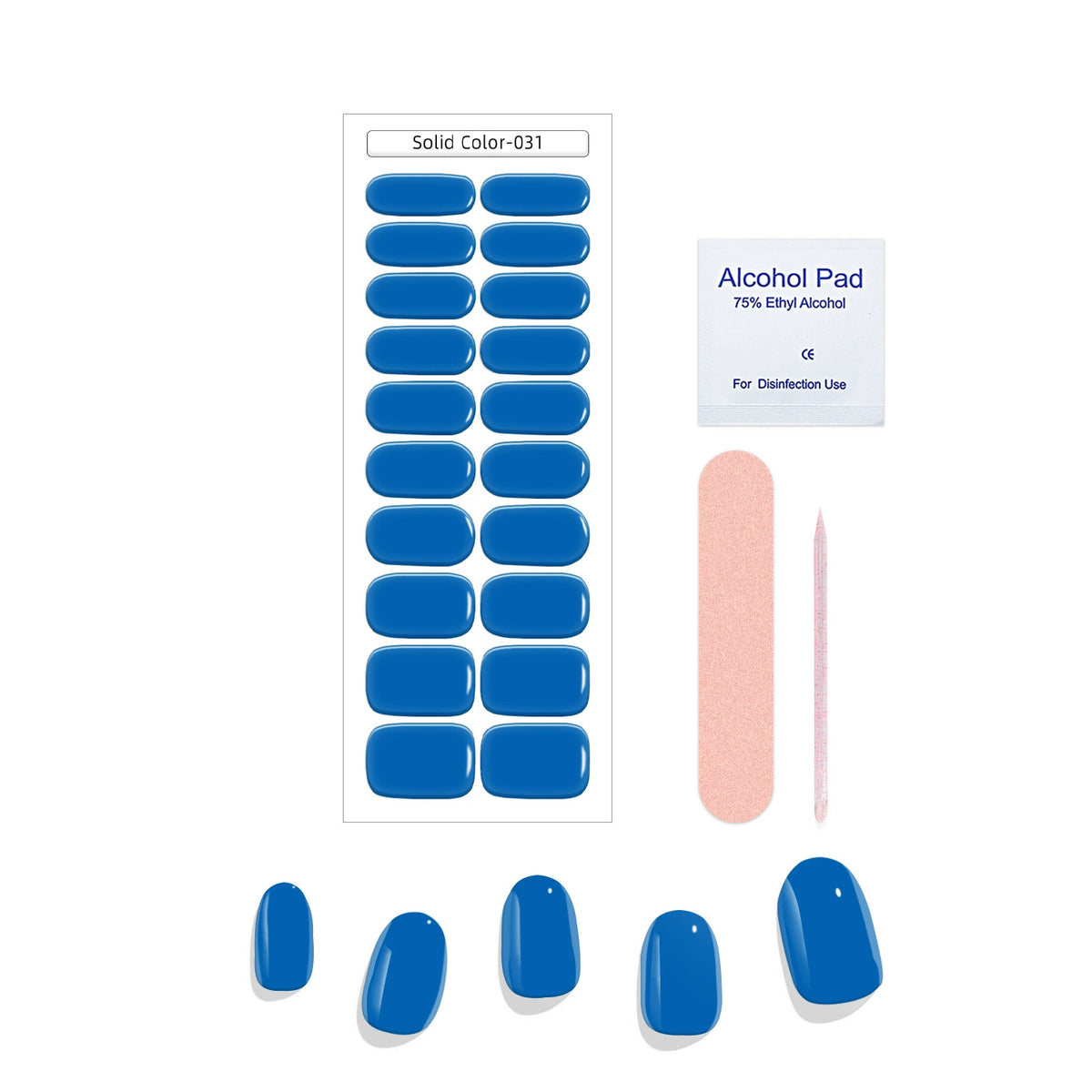 031-New Solid Color Semi-Cure Gel Nail Art Stickers-031