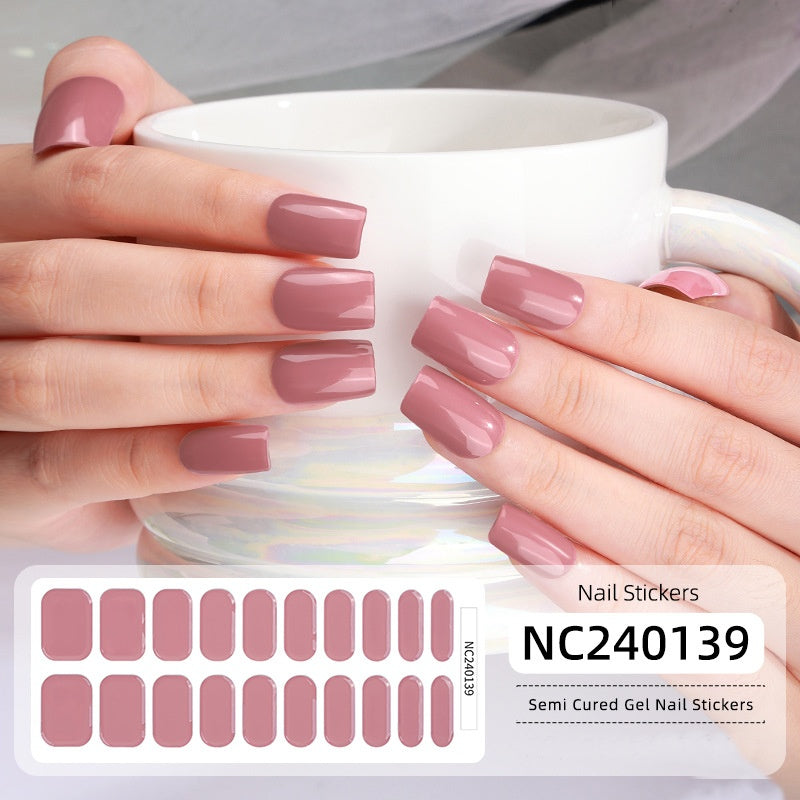 240139-Pale Pink Solid Color-Half Baked Nail Stickers