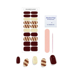 6025-2025 New Year Plaid UV Gel Nail Art Stickers