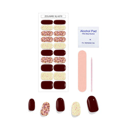 6070-Polka Dot Stripe Color Blocking - Half Baked Nail Stickers