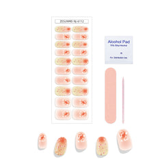 6112-Peach Heart Gradient Color Blocking - Half Baked Nail Stickers