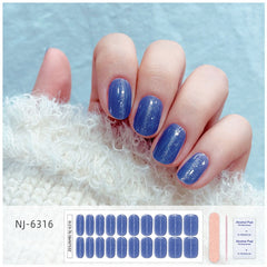 Gemstone Blue Series - Gradient Cat Eye Half Baked Nail Stickers